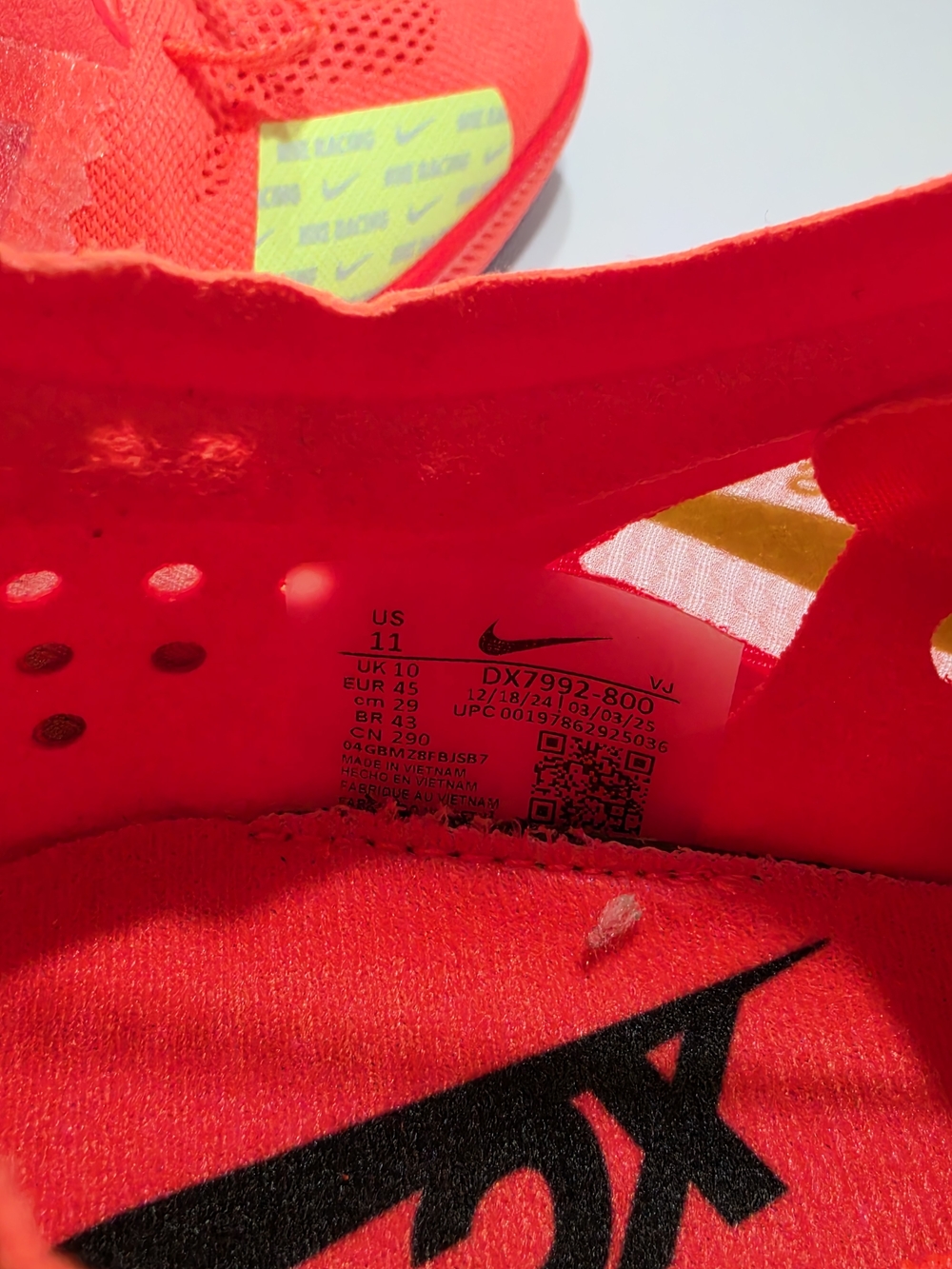 Nike ZoomX Dragonfly XC Cross Country Spikes Hyper Orange Men’s 11 DX7992-800 - Picture 10 of 10